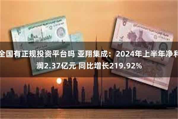 全国有正规投资平台吗 亚翔集成：2024年上半年净利润2.37亿元 同比增长219.92%