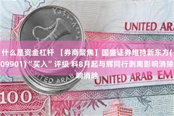 什么是资金杠杆 【券商聚焦】国盛证券维持新东方(09901)“买入”评级 料8月起与辉同行剥离影响消除