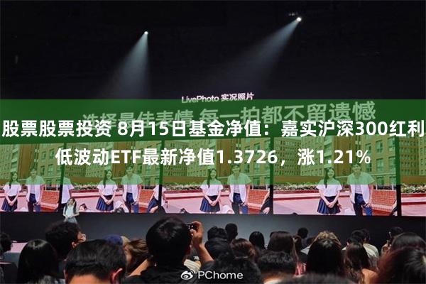 股票股票投资 8月15日基金净值：嘉实沪深300红利低波动ETF最新净值1.3726，涨1.21%