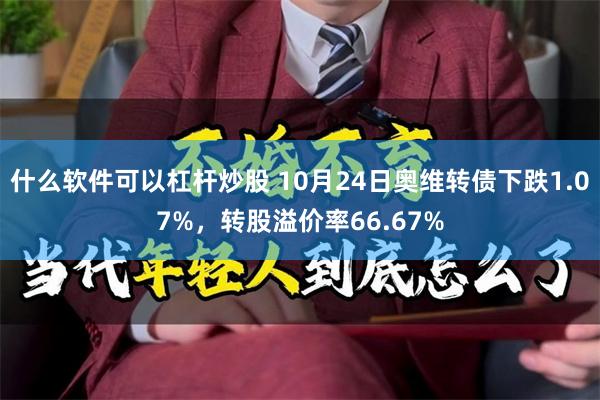 什么软件可以杠杆炒股 10月24日奥维转债下跌1.07%，转股溢价率66.67%