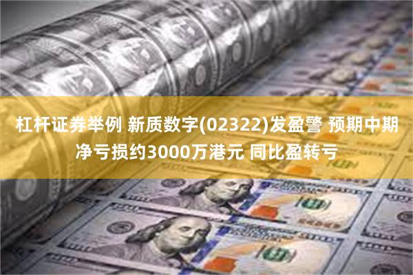 杠杆证券举例 新质数字(02322)发盈警 预期中期净亏损约3000万港元 同比盈转亏