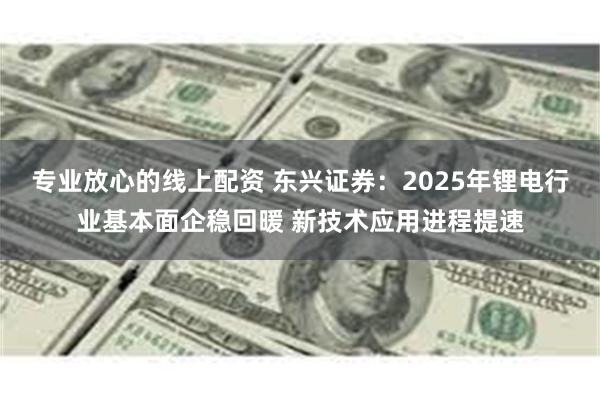 专业放心的线上配资 东兴证券：2025年锂电行业基本面企稳回暖 新技术应用进程提速