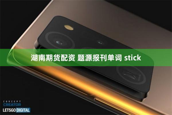 湖南期货配资 题源报刊单词 stick